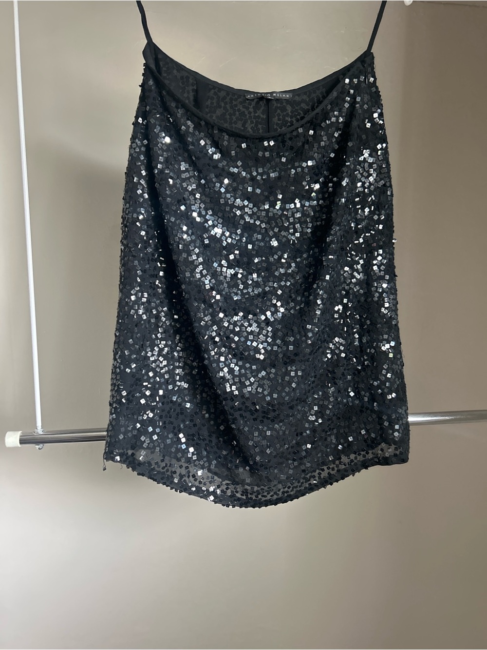 ANTONIO MELANI Black Sequin Mini Skirt